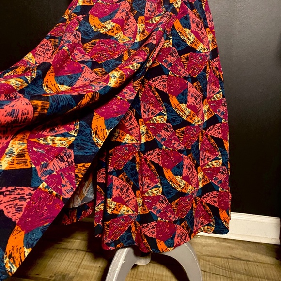 $265 NWT   Maliparmi Multicolor Print Faux-Wrap Midi Skirt   Size Small/38 - Picture 9 of 13